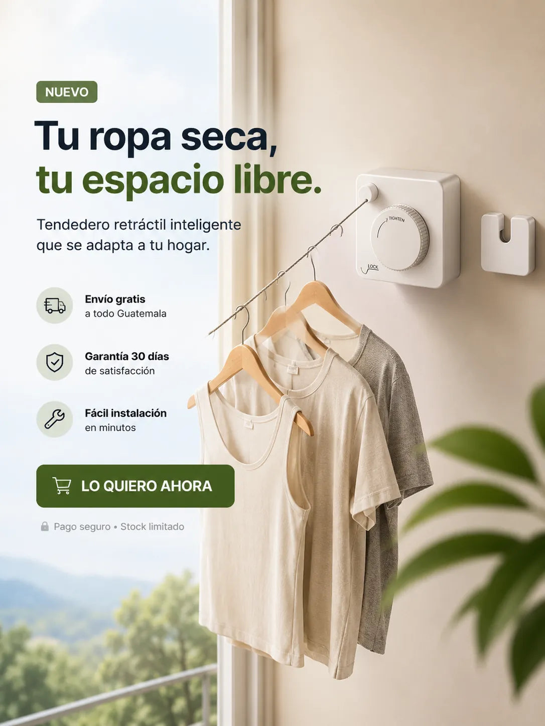 Tendedero de Ropa Retractil Premium